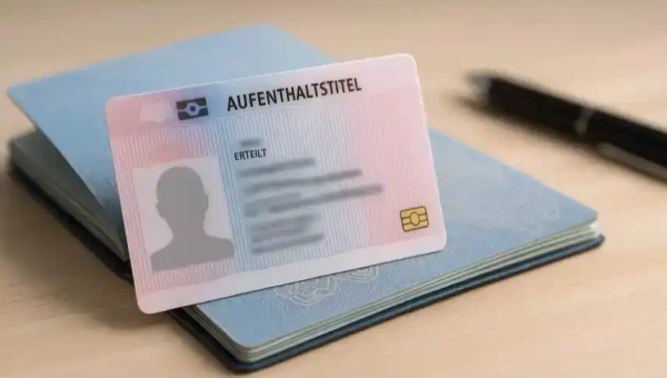 Aufenthaltstitel auf Pass – Nachstellung als Symbolbild zur Fachkräfteeinwanderung und Rückkehrprogrammen für afrikanische Fachkräfte.